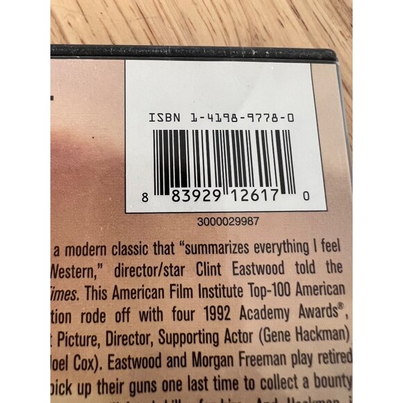 Unforgiven 1992 DVD Clint Eastwood Gene Hackman Western Movie Pre-Owned - Picture 3 of 4